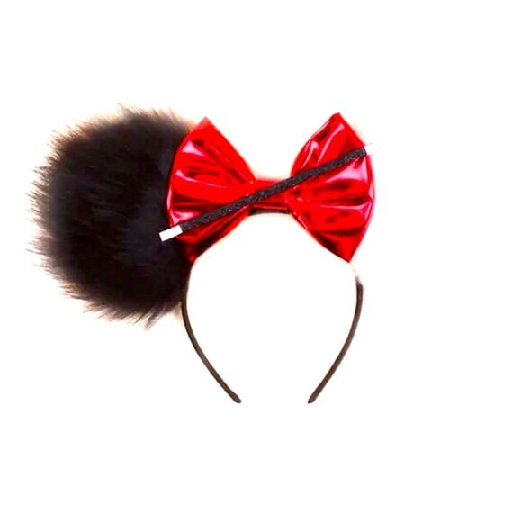 Minnie Mickey Mouse Ear Headband with Bow NEW - Picture 1 of 3
